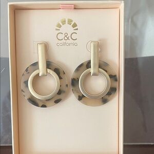 C&C California Tortoise Shell Hoop Earrings
